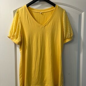 Yellow V-Neck Women's Top